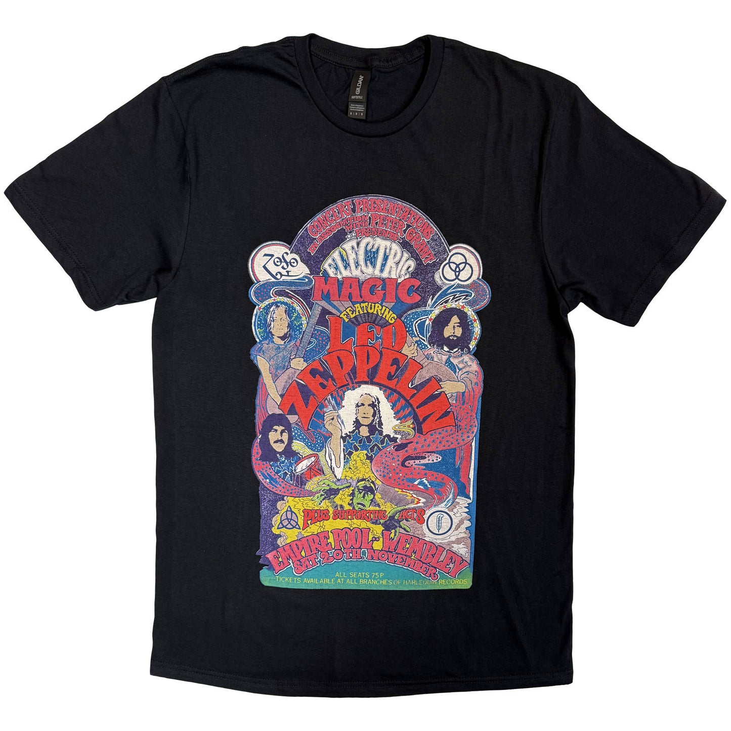LED ZEPPELIN - FULL COLOUR ELECTRIC MAGIC - T-Shirt Black