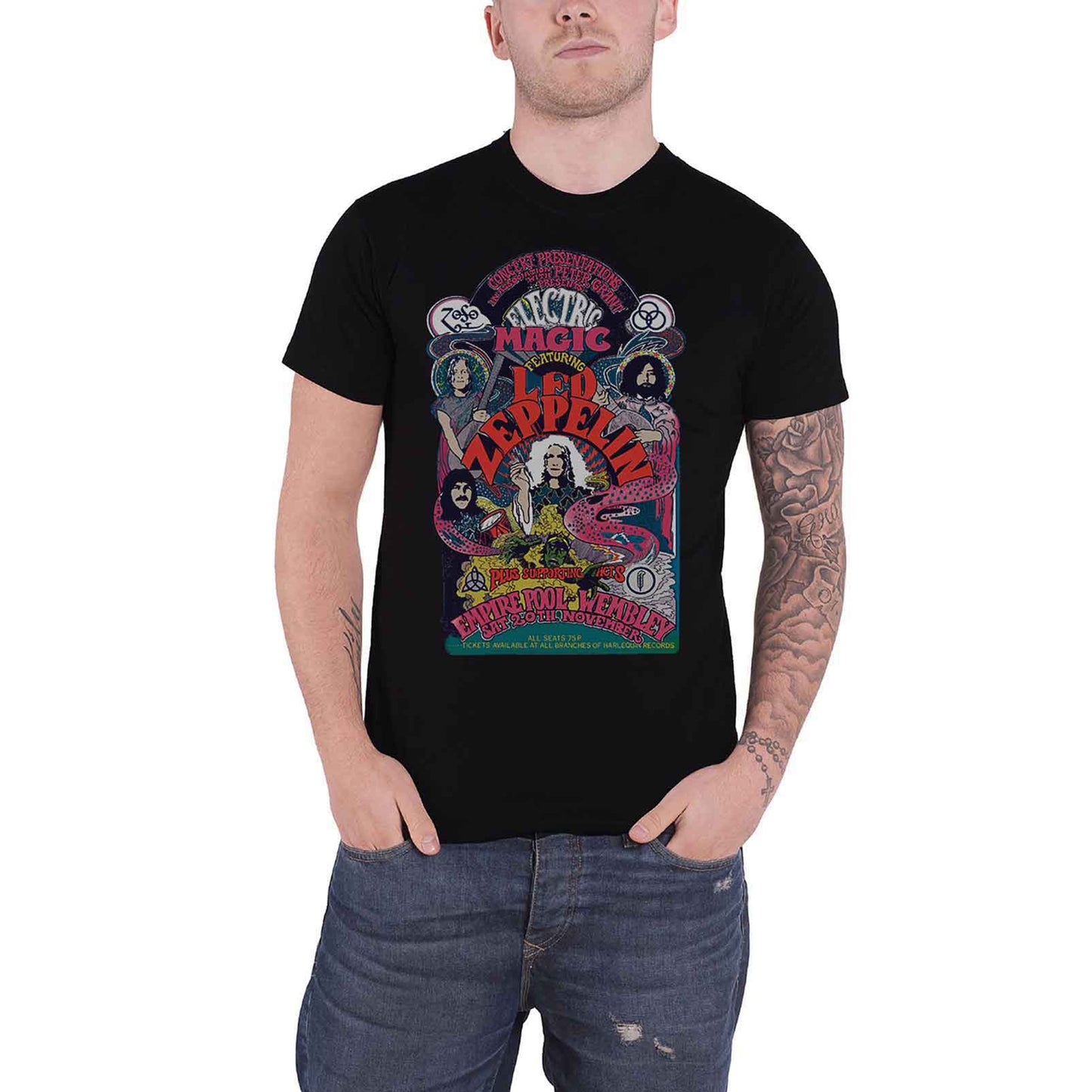 LED ZEPPELIN - FULL COLOUR ELECTRIC MAGIC - T-Shirt Black