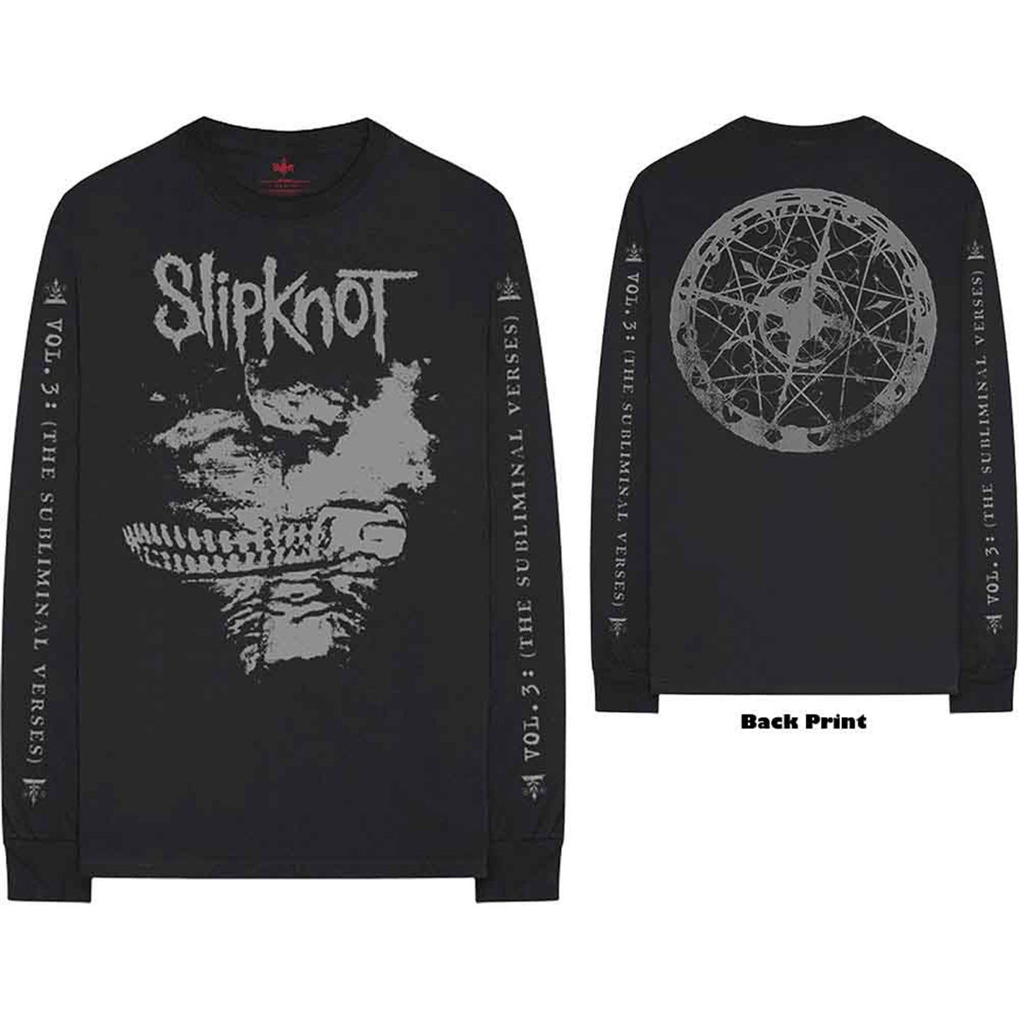 SLIPKNOT - SUBLIMINAL VERSES - Long Sleeve T-Shirt Black (Back & Sleeve Print)